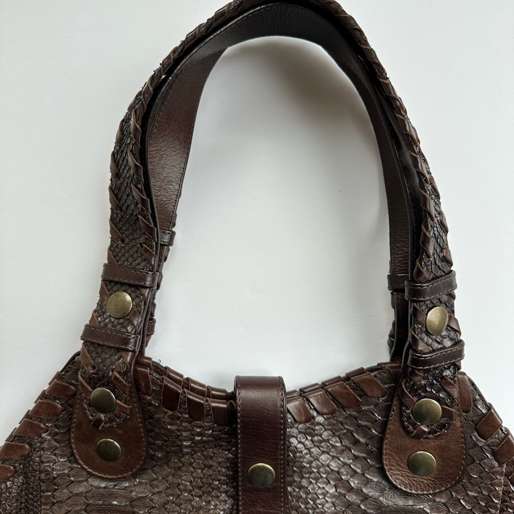 Chloe Brown Python Leather Tote Bag– Rare and Luxe. - Picture 4 of 9